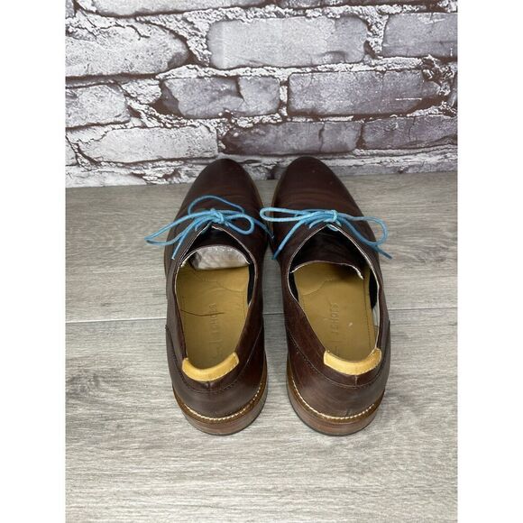 J Shoes Handcrafted William Brown Leather Oxfords Blue Lace Dress Shoes Men 42.5 main image 12